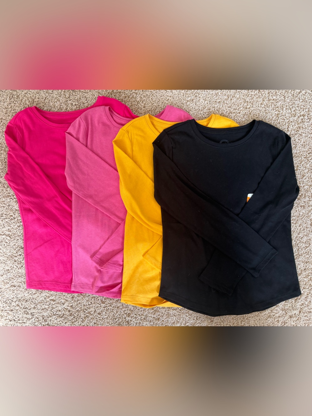 Wonder Nation Kids Long-Sleeve Crewneck Tops - Pink, Magenta, Yellow, Black NWT
